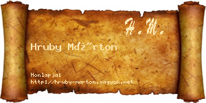 Hruby Márton névjegykártya